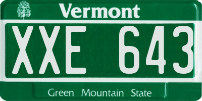 VT license plate XXE643