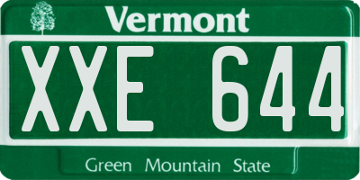 VT license plate XXE644