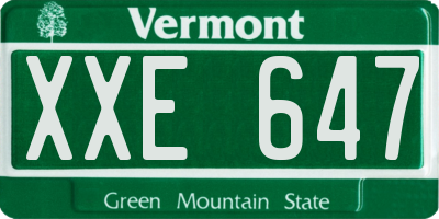 VT license plate XXE647