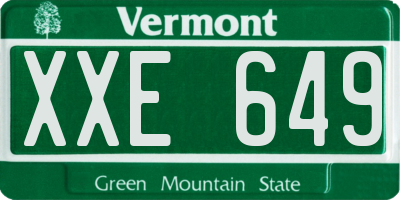 VT license plate XXE649