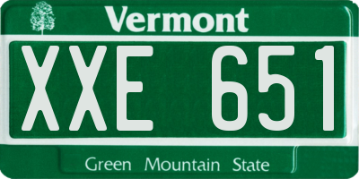 VT license plate XXE651