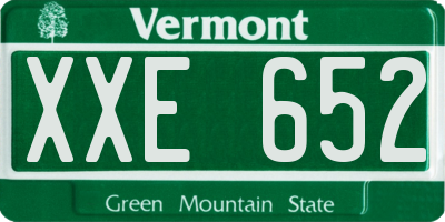 VT license plate XXE652