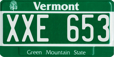 VT license plate XXE653