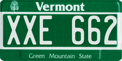 VT license plate XXE662