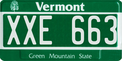 VT license plate XXE663