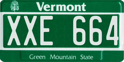 VT license plate XXE664