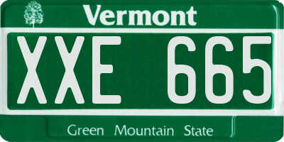 VT license plate XXE665