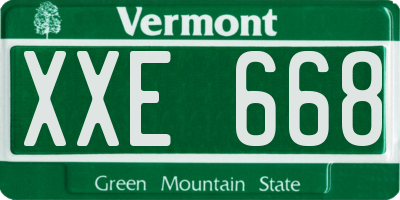VT license plate XXE668