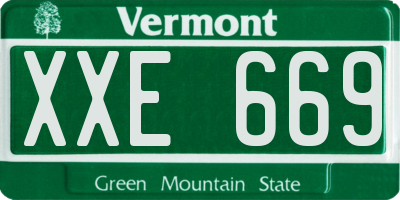 VT license plate XXE669