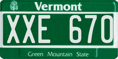 VT license plate XXE670