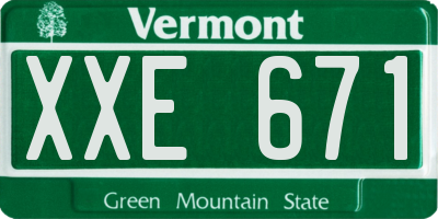 VT license plate XXE671