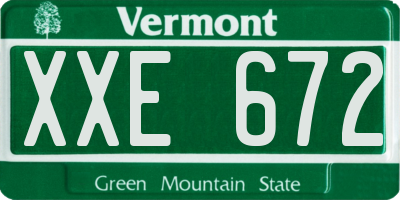 VT license plate XXE672