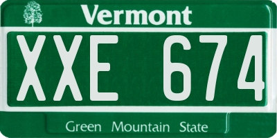 VT license plate XXE674