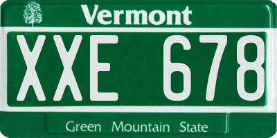 VT license plate XXE678