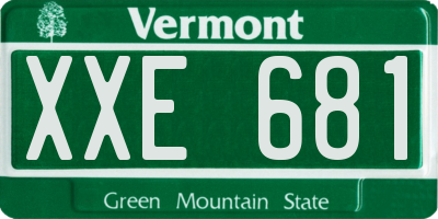 VT license plate XXE681