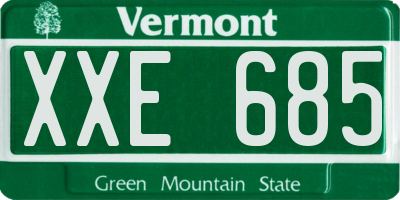 VT license plate XXE685