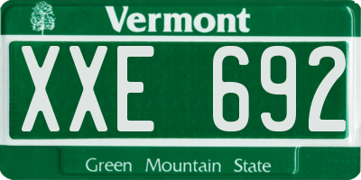 VT license plate XXE692