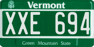 VT license plate XXE694