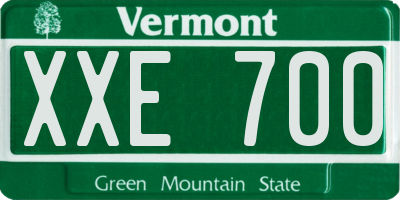 VT license plate XXE700