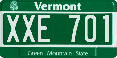 VT license plate XXE701