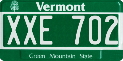 VT license plate XXE702