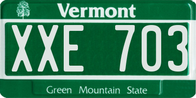 VT license plate XXE703