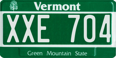 VT license plate XXE704