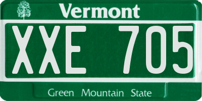 VT license plate XXE705