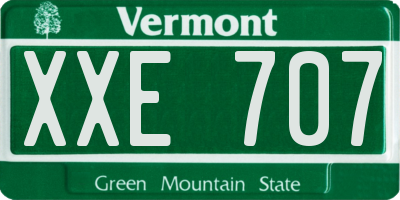 VT license plate XXE707
