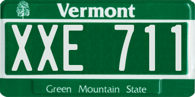 VT license plate XXE711