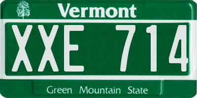 VT license plate XXE714