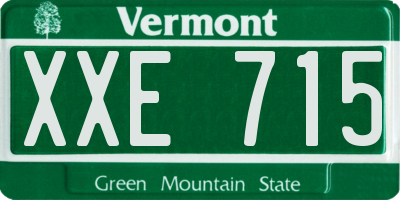 VT license plate XXE715