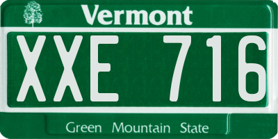VT license plate XXE716