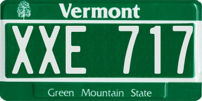 VT license plate XXE717