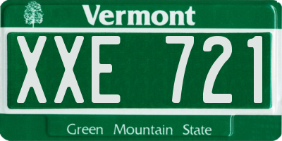 VT license plate XXE721