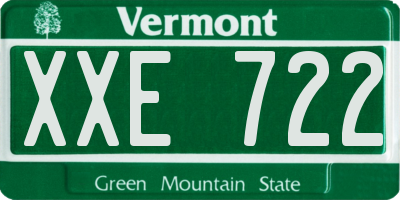 VT license plate XXE722