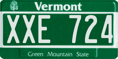 VT license plate XXE724
