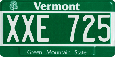 VT license plate XXE725