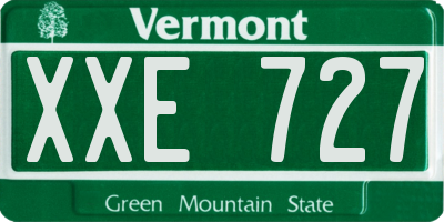 VT license plate XXE727