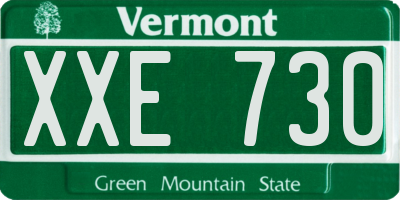VT license plate XXE730