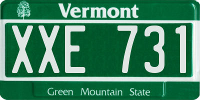 VT license plate XXE731