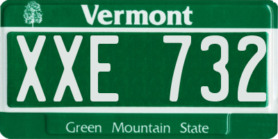 VT license plate XXE732
