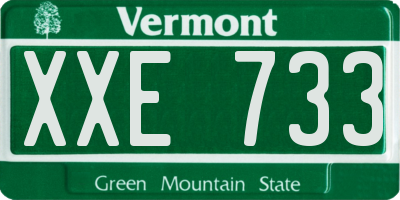 VT license plate XXE733