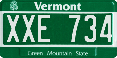 VT license plate XXE734