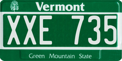 VT license plate XXE735
