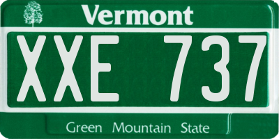 VT license plate XXE737