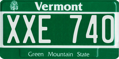VT license plate XXE740