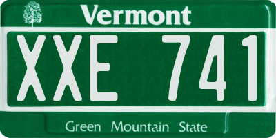 VT license plate XXE741
