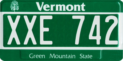 VT license plate XXE742