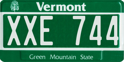 VT license plate XXE744